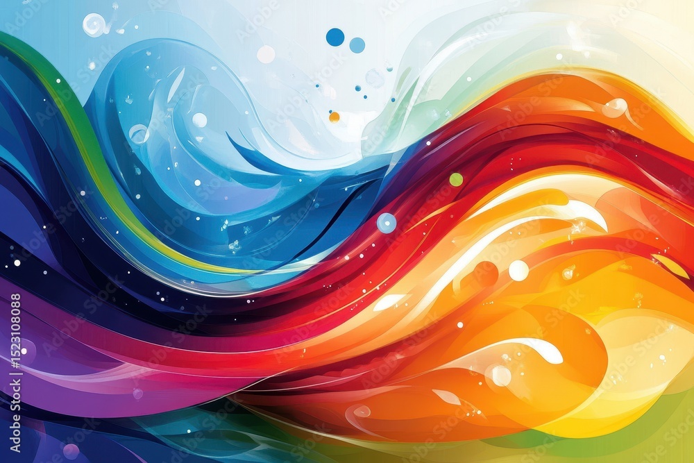 Aufkleber colorful wave patterns create an abstract art piece showcasing movement and vibrancy