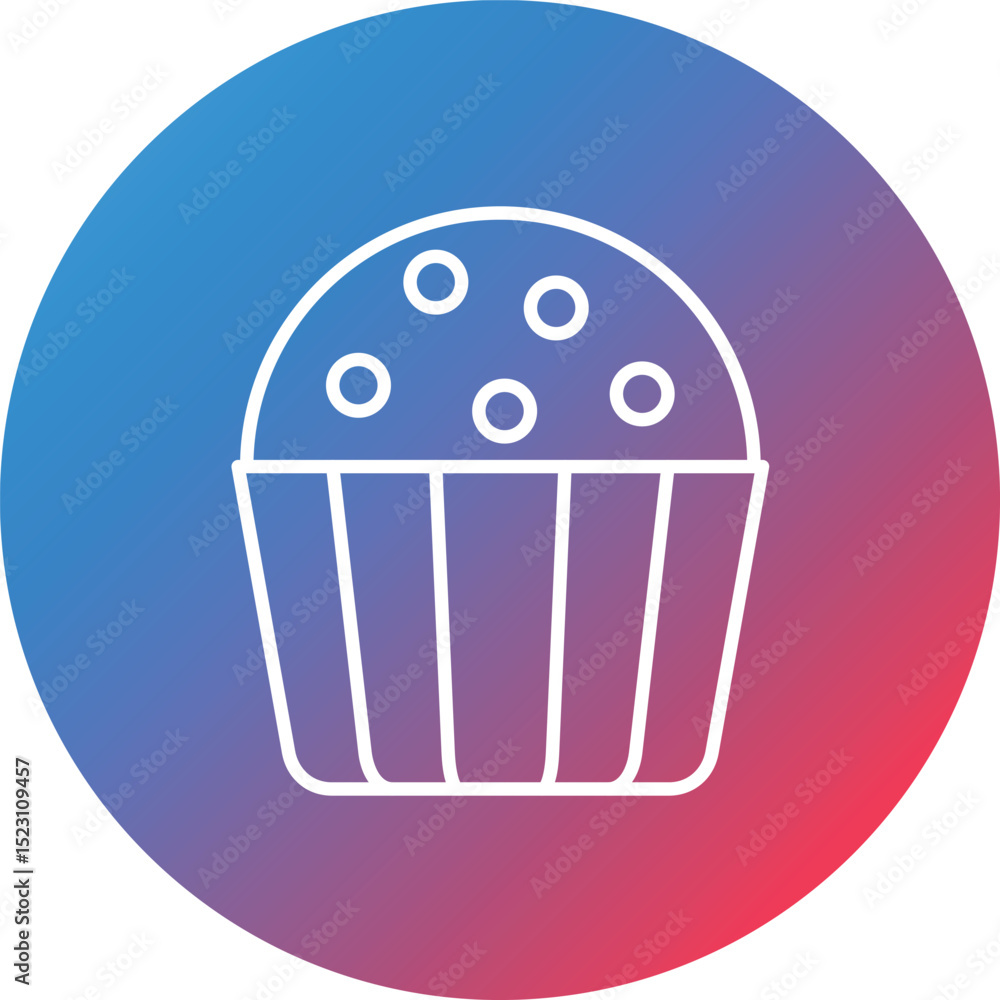 Poster truffle line gradient circle background icon