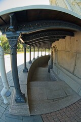 Kronstadt, Russia, September 5, 2024. Entrance to the basement of the Naval Cathedral.             ...