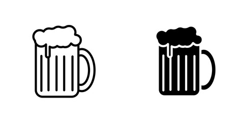 Beer icon, Beer glass cup icon fresh black menu design. vector icon