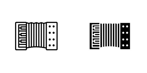 Accordion icon, accordion musical instrument icon vector illustration design graphic flat style black
