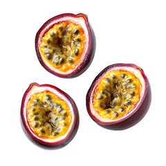 Sliced passion fruit floating png