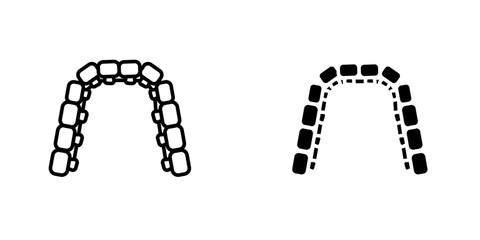 Lingual braces icon, lingual braces icon vector set collection for web