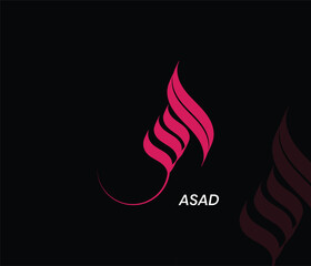 ASAD Name Calligraphy Art In EPS Format