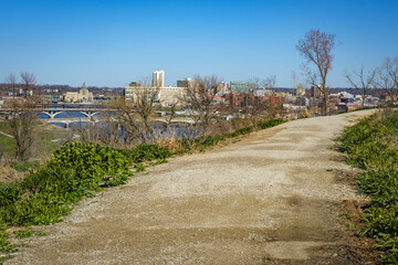 Cedar Rapids, Iowa skyline viewed from Trashmore Trail