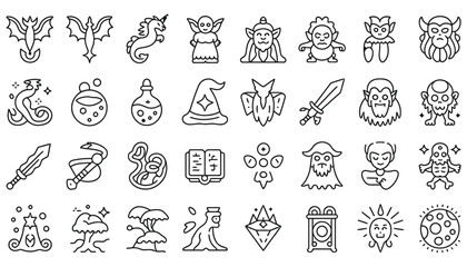 Obraz premium Cartoon vector set of people icons for your design