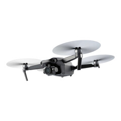 Black drone isolated on transparent background