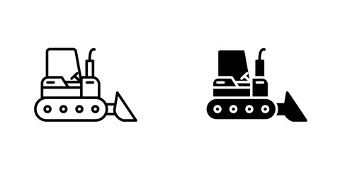 Bulldozer. icon. line vector icon on white background. high quality design element. 
