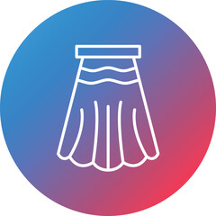 Long Skirt Line Gradient Circle Background Icon