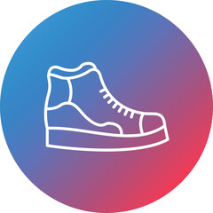 Sneaker Line Gradient Circle Background Icon