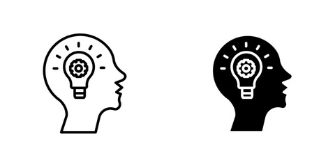 Operation of thinking. Understand. Mastering new content. Semantic perception of information. outlined and filled Vector linear icon isolated on white background.