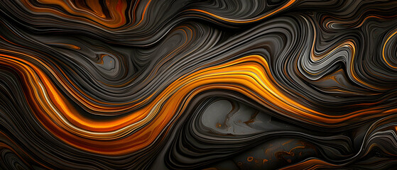 Obraz premium Abstract Orange And Black Swirls Pattern