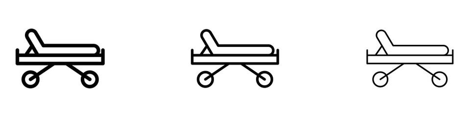 Stretcher icons for web site, mobile application. Logo illustration.
