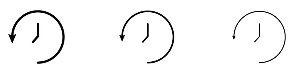 Rewind time icons for web site, mobile application. Logo illustration.