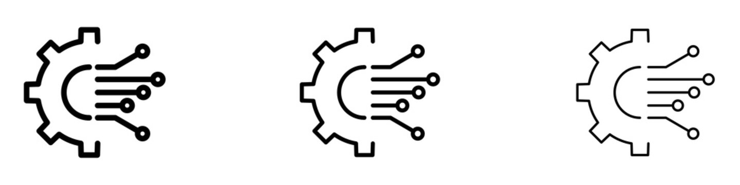 Technology icons for web site, mobile application. Logo illustration.