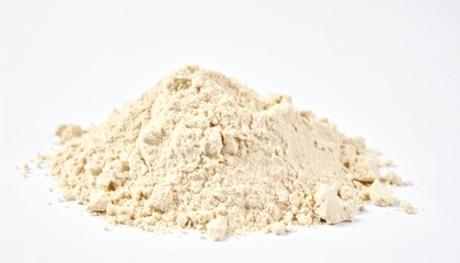 Upcycled ingredients including banana flour on isolated white background with natural light and studio framing