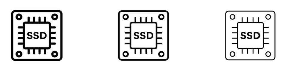 SSD drive icons for web site, mobile application. Logo illustration.