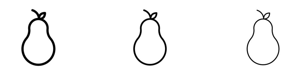 Pear icons for web site, mobile application. Logo illustration.
