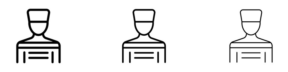 Prisoner icons for web site, mobile application. Logo illustration.