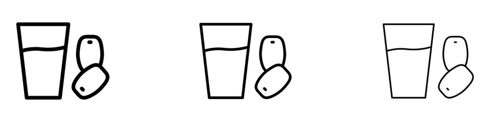 Ramadan iftar icons for web site, mobile application. Logo illustration.