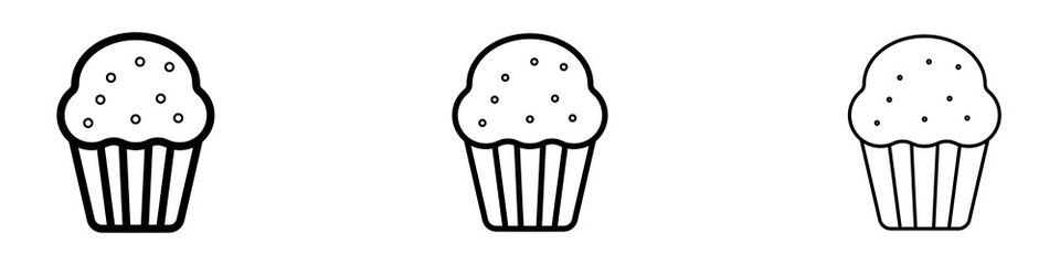 Muffin icons for web site, mobile application. Logo illustration.