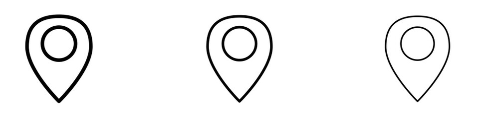 Navigation pin icons for web site, mobile application. Logo illustration.