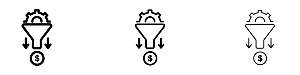 Lead generation icons for web site, mobile application. Logo illustration.