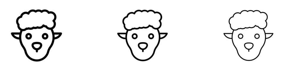 Lamb icons for web site, mobile application. Logo illustration.