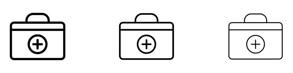 Medical aid kit icons for web site, mobile application. Logo illustration.