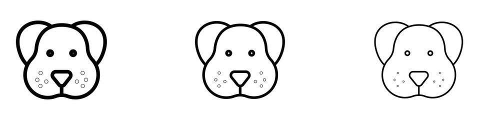 Little puppy icons for web site, mobile application. Logo illustration.