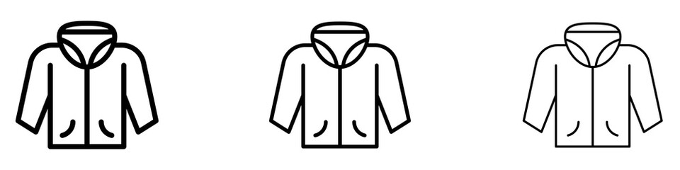 Hoodie jacket icons for web site, mobile application. Logo illustration.
