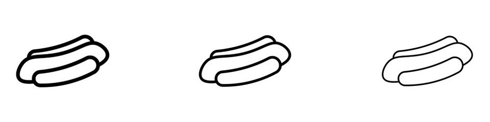 Hot dog icons for web site, mobile application. Logo illustration.
