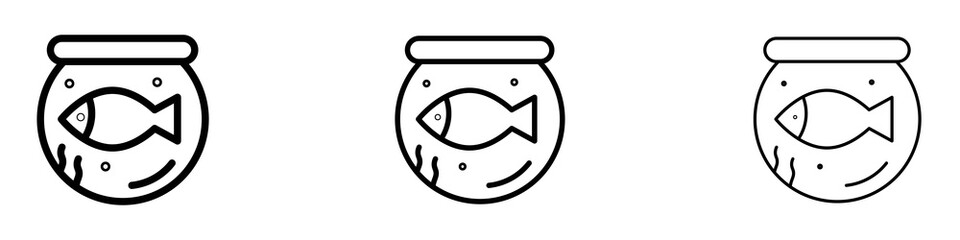 Fish bowl icons for web site, mobile application. Logo illustration.