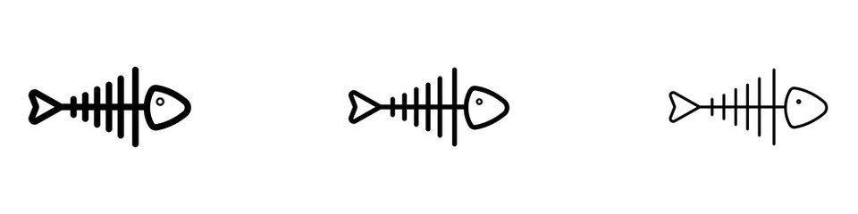Fishbone icons for web site, mobile application. Logo illustration.