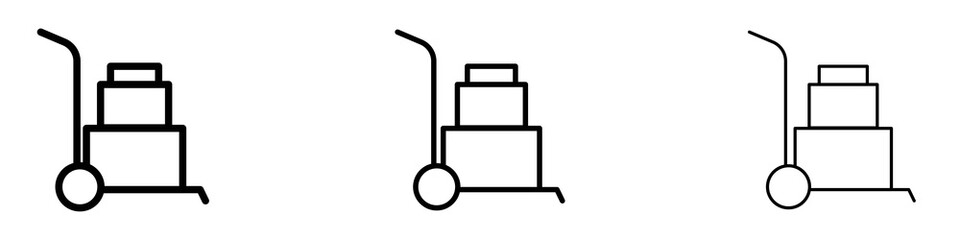 Hand truck icons for web site, mobile application. Logo illustration.