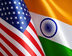 flag of usa and india 