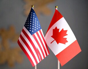 flag of canada and usa 