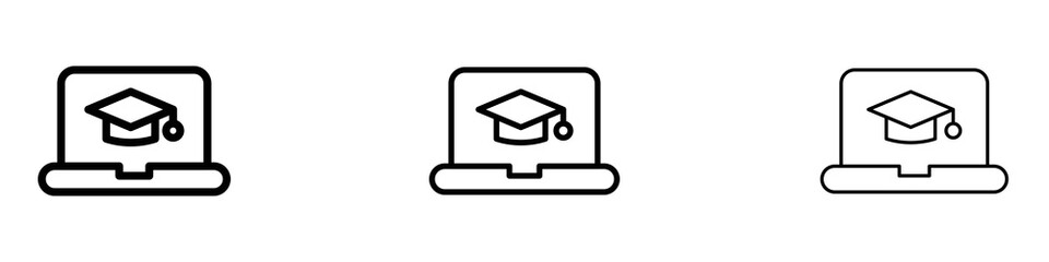 E learning icons for web site, mobile application. Logo illustration.