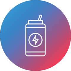 Energy Drink Line Gradient Circle Background Icon