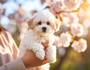 puppy in the hands