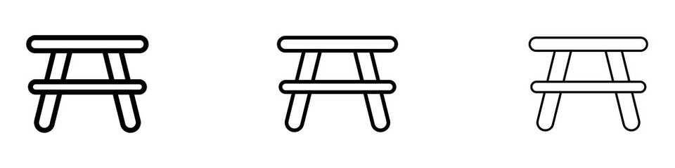 Camping table icons for web site, mobile application. Logo illustration.