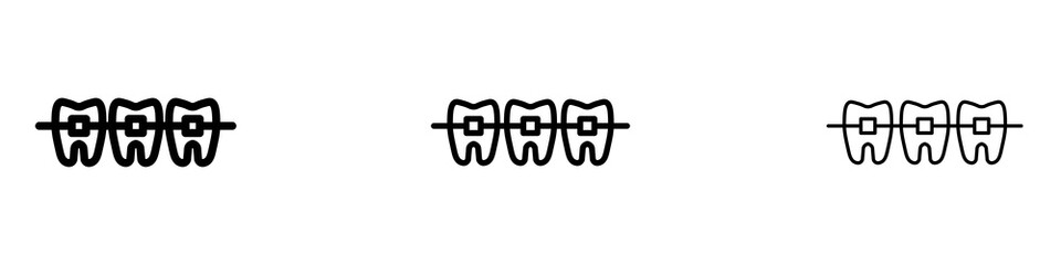 Braces icons for web site, mobile application. Logo illustration.