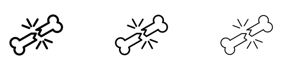 Broken bone icons for web site, mobile application. Logo illustration.