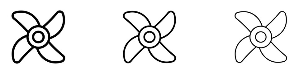 Boat screw icons for web site, mobile application. Logo illustration.