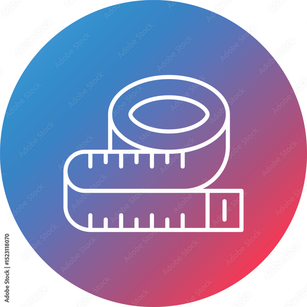 Poster measuring tape line gradient circle background icon