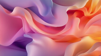 Obraz premium Colorful flowing shapes create a vibrant abstract design with smooth gradients and soft curves