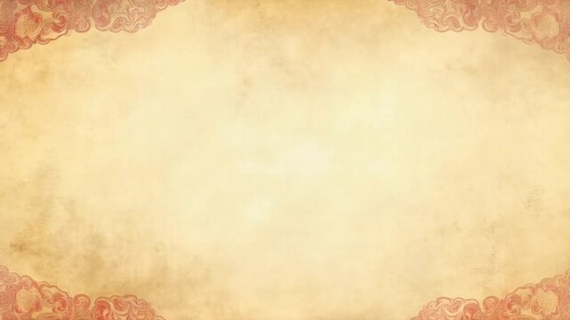 Vintage parchment paper with floral border design in light yellow and orange tones background texture background texture video