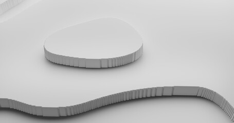 Abstract white pit shape background. 3d rendering.	