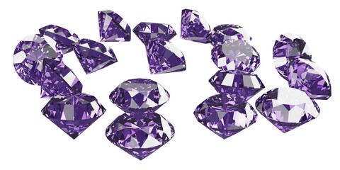 The pile of diamonds Illustration. 3d rendering.	