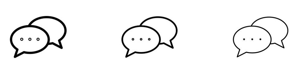 Speech bubble icons. Thin linear graphic pictogram for website